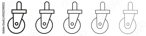 Cart trolley wheel icon isolated silhouette on white background. Vector illustration.