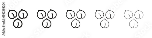 Chickpeas hummus icon isolated silhouette on white background. Vector illustration.