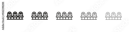 Cinema seat icon isolated silhouette on white background. Vector illustration.
