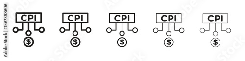 Consumer prices index icon isolated silhouette on white background. Vector illustration.