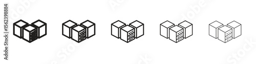 Data center icon isolated silhouette on white background. Vector illustration.