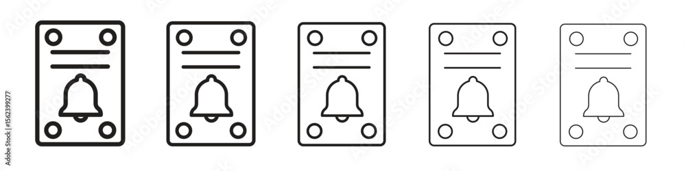 Naklejka premium Doorbell icon isolated silhouette on white background. Vector illustration.
