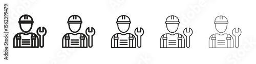 Engineer icon isolated silhouette on white background. Vector illustration.
