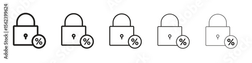 Fixed rate mortgage icon isolated silhouette on white background. Vector illustration.