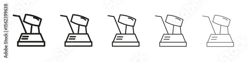Floor sanding machine icon isolated silhouette on white background. Vector illustration.