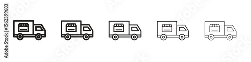 Food truck icon isolated silhouette on white background. Vector illustration.