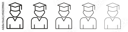 Graduated icon isolated silhouette on white background. Vector illustration.