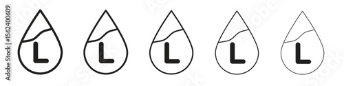 Liter icon isolated silhouette on white background. Vector illustration.