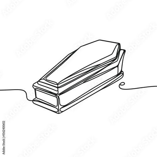 Simple outline of a coffin on transparent background representing funeral  