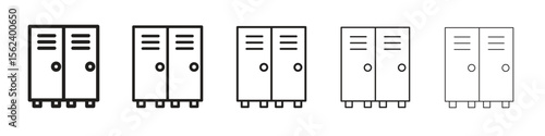 Locker icon isolated silhouette on white background. Vector illustration.