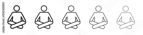 Meditating icon isolated silhouette on white background. Vector illustration.