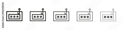 Password phishing icon isolated silhouette on white background. Vector illustration.