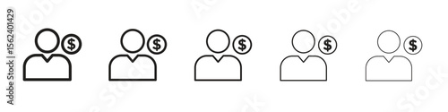 Personal loan icon isolated silhouette on white background. Vector illustration.