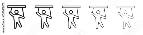 Puppet icon isolated silhouette on white background. Vector illustration.