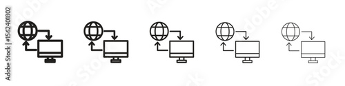 Remote Access icon isolated silhouette on white background. Vector illustration.
