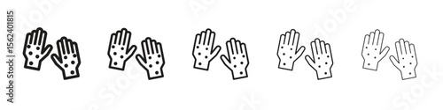Rash hand icon isolated silhouette on white background. Vector illustration.