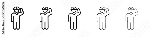 Salute icon isolated silhouette on white background. Vector illustration.