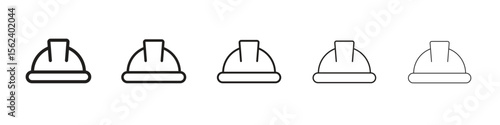 Safety helmet icon isolated silhouette on white background. Vector illustration.