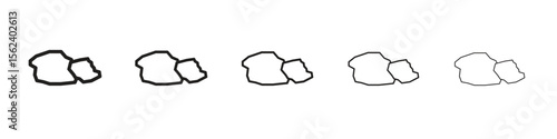 Stone icon isolated silhouette on white background. Vector illustration.