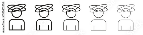 Stress icon isolated silhouette on white background. Vector illustration.