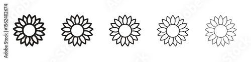 Sunflower icon vector, Symbol, logo illustrations