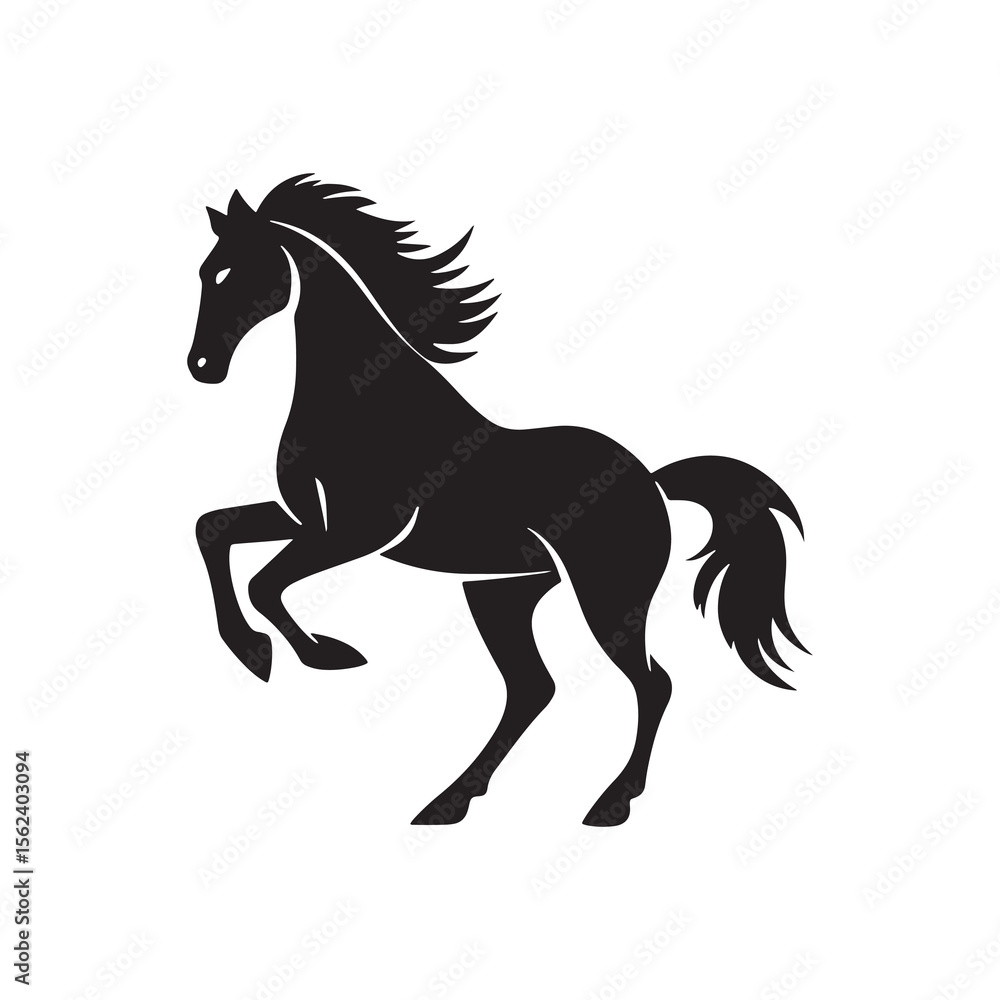 Running Horse Silhouette Black Vector Illustration Running Horse Silhouette Black Vector Illustration