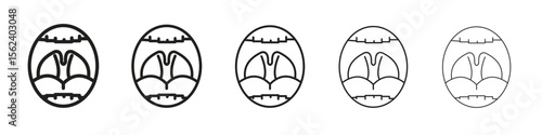 Tonsillitis icon isolated silhouette on white background. Vector illustration.