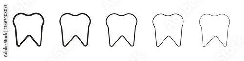 Tooth icon isolated silhouette on white background. Vector illustration.