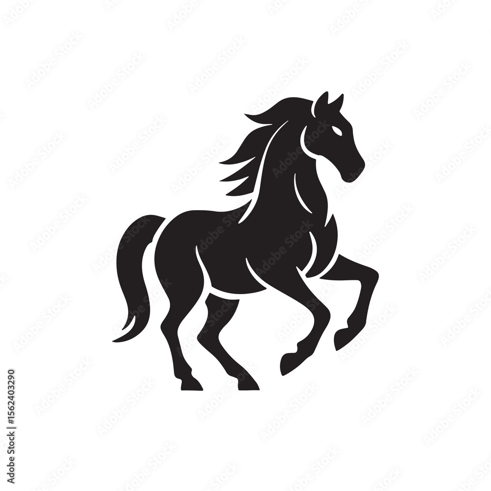 Running Horse Silhouette Black Vector Illustration Running Horse Silhouette Black Vector Illustration