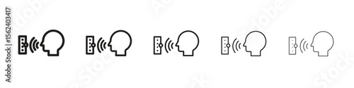 Voice control icon isolated silhouette on white background. Vector illustration.