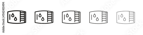 Water tank icon isolated silhouette on white background. Vector illustration.