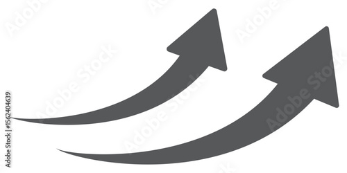 Long arrows icon. Long curved hand drawn arrow Black isolated on white  Background. EPS 10.