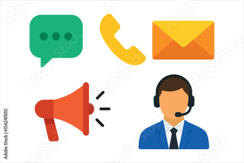 A flat style of social media marketing icon