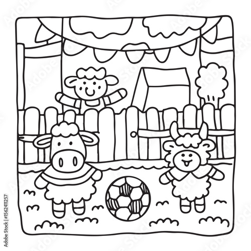 Cozy Cow Moments – Cute and Easy Coloring Page for Adults and Teens | Farm Animal Line Art for Relaxation, cow coloring page, cute, farm animal, easy, adult coloring, line art | Print