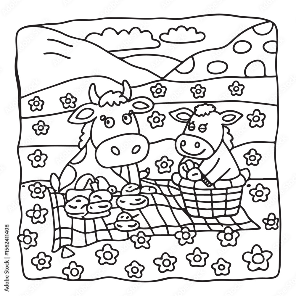 Cozy Cow Moments – Cute and Easy Coloring Page for Adults and Teens | Farm Animal Line Art for Relaxation, cow coloring page, cute, farm animal, easy, adult coloring, line art | Print Cozy Cow Moments – Cute and Easy Coloring Page for Adults and Teens | Farm Animal Line Art for Relaxation, cow coloring page, cute, farm animal, easy, adult coloring, line art | Print