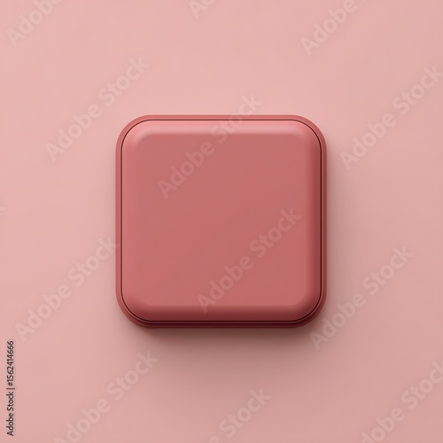 Flat, square, rose-toned button
