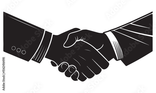 Silhouette black of national handshake day logo vector illustration
