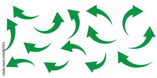 Black arrows icon vector set. Bold arrow symbol curved flat design. EPS 10