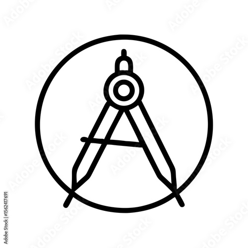 Technical drawing compass tool for geometry and mathematical calculations in engineering design