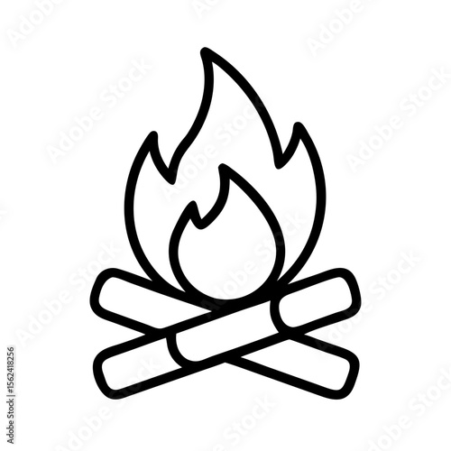 Campfire icon vector graphic design illustration for outdoor camping fire pit and bonfire concept 95