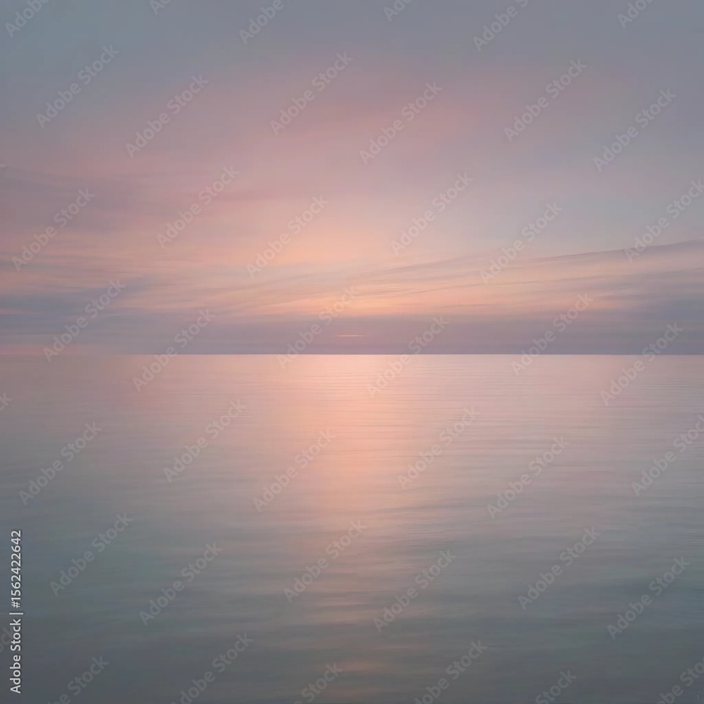 Obraz premium Minimalistic landscape: water (water or sea) and sky in pastel colors