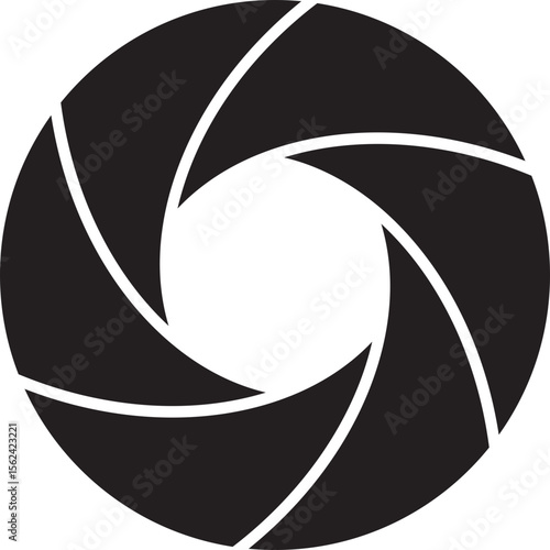 Lens aperture icon. Camera shutter lens icon vector isolated on transparent background. Photo camera lens diaphragm and aperture focus, animated film video objective opening and zoom snap for app.