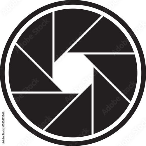 Lens aperture icon. Camera shutter lens icon vector isolated on transparent background. Photo camera lens diaphragm and aperture focus, animated film video objective opening and zoom snap for app.