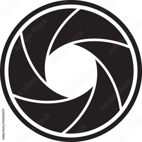 Lens aperture icon. Camera shutter lens icon vector isolated on transparent background. Photo camera lens diaphragm and aperture focus, animated film video objective opening and zoom snap for app.