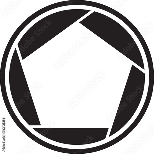Lens aperture icon. Camera shutter lens icon vector isolated on transparent background. Photo camera lens diaphragm and aperture focus, animated film video objective opening and zoom snap for app.