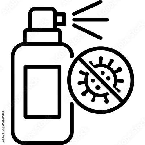 Antibacterial spray bottle outline icon vector