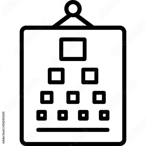 Eye chart outline icon vector