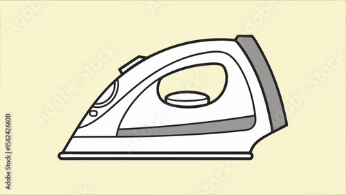 Vector illustration of a modern steam iron, household appliance design