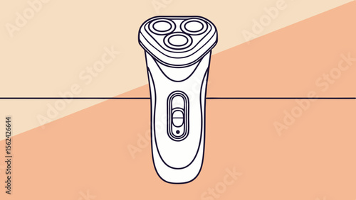 Vector illustration of an electric shaver, grooming product design for personal care