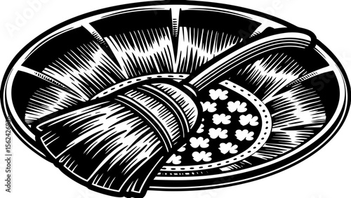 Vector illustration of a cleaning set with a broom and dustpan, household cleaning tools